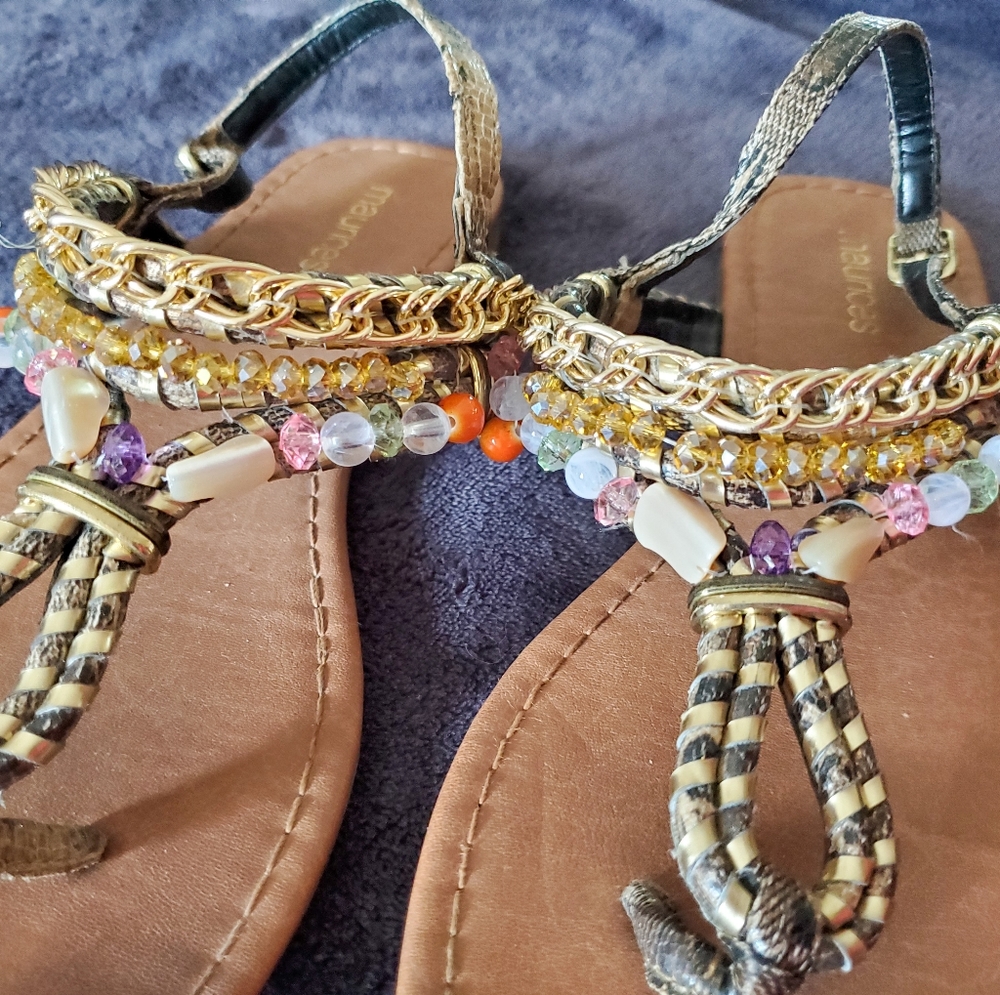 Bead Decorated Sandals